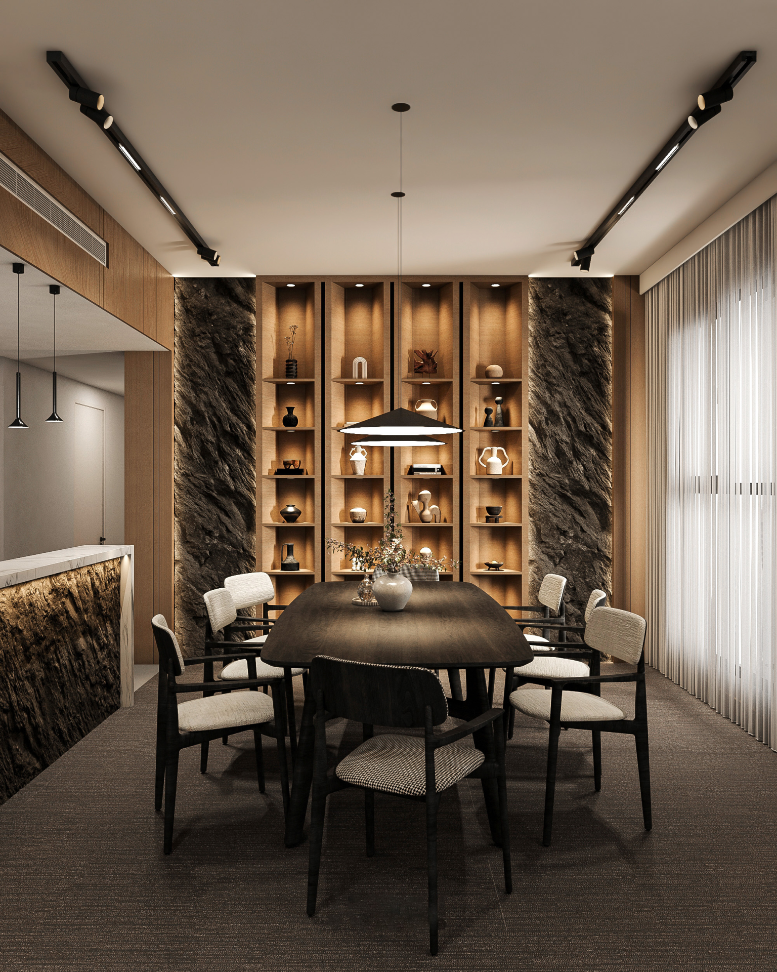 Living Area Living Space furnish and fit out harooni design Dubai. UAE