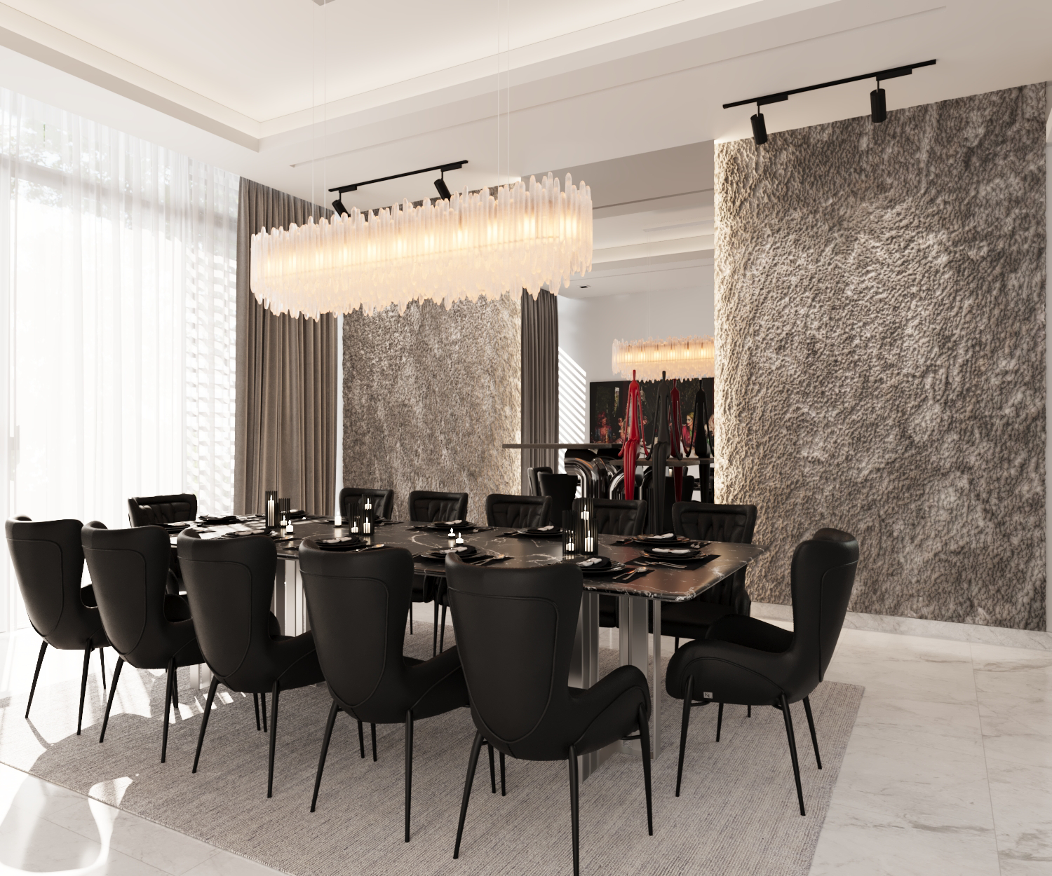 MBR Dinning interior design complete build harooni design UAE - Dubai