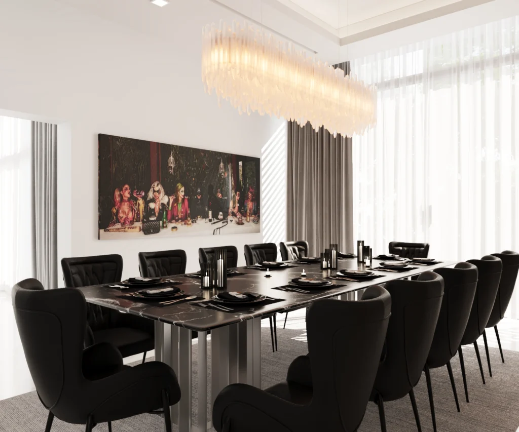 MBR Dinner Kitchen Space interior design complete build harooni design UAE - Dubai