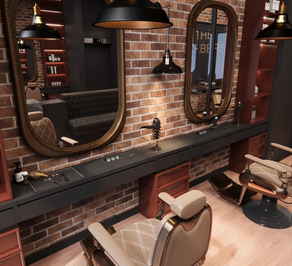 Interior Design Commercial Space Barber Shop Dubai UAE 2026