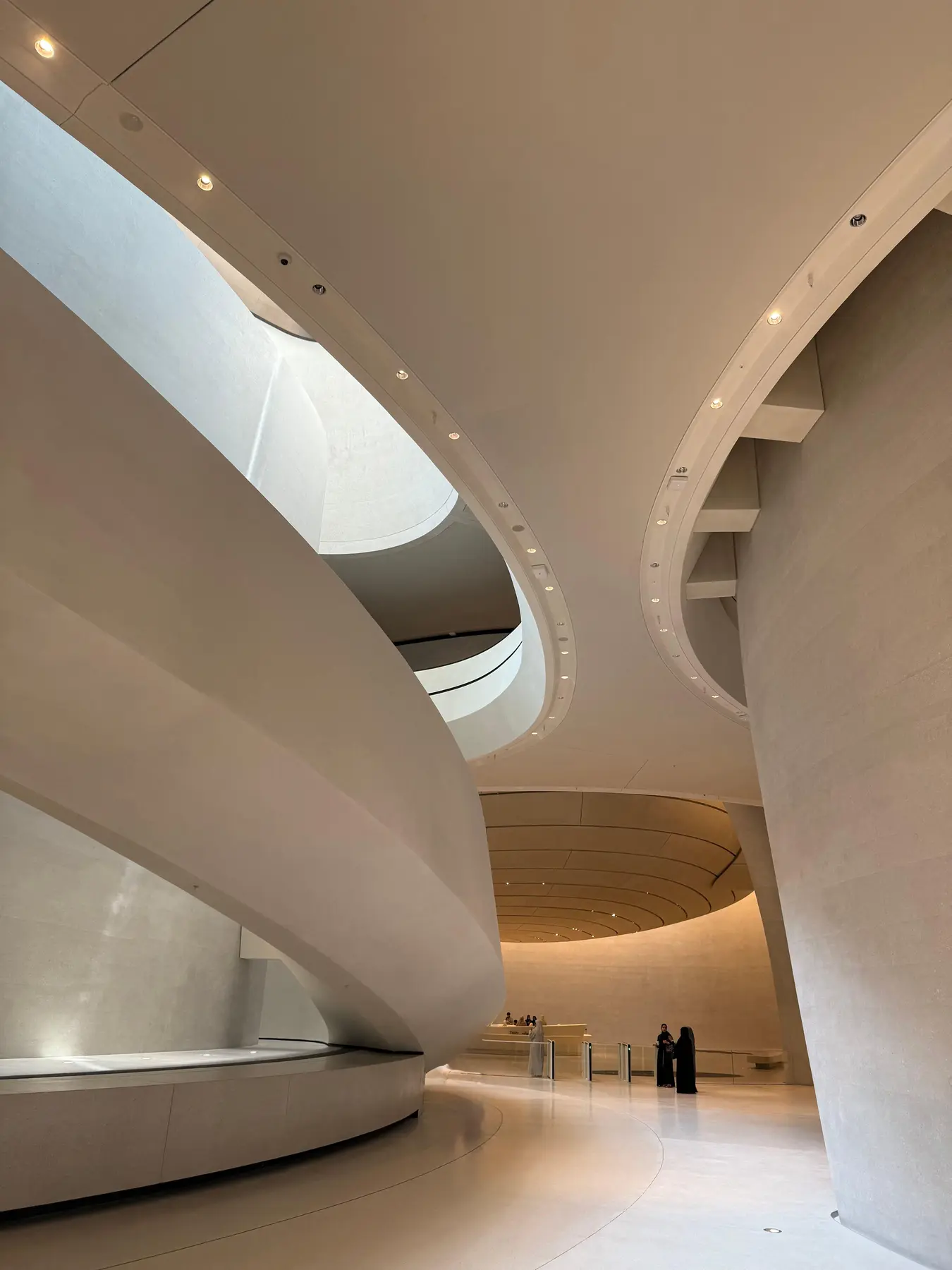 Curved interior architecture at Zayed National Museum