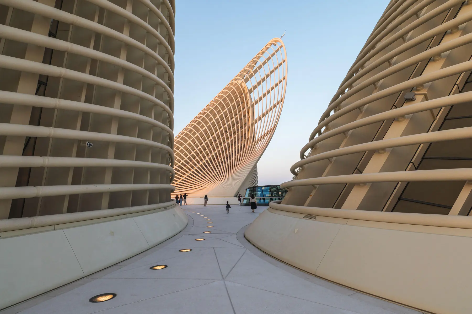 Exterior passage between Zayed National Museum towers